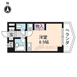 ランブラス桂東 ワンルームの間取図画像