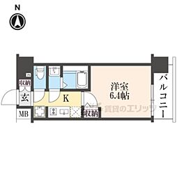 京都市南区吉祥院西ノ庄西浦町マンション 1Kの間取図画像