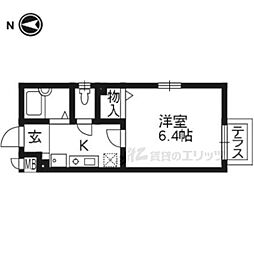 ＬＩＥＮＳ 2階1Kの間取り