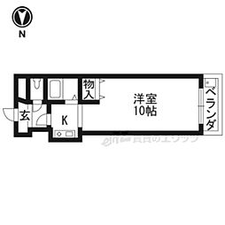 シティコアサーティ朱雀 1Kの間取図画像