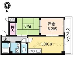 メゾンシーズブランシェ 1階2LDKの間取り