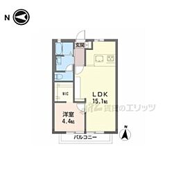 ディアスリハチ 2階1LDKの間取り