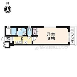 ドーリア西洞院 1Kの間取図画像