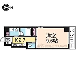 ソフィアブリュー二条 3階1Kの間取り