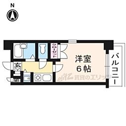 リーガル京都五条烏丸 1Kの間取図画像