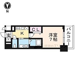 ベラジオ雅び烏丸十条 1Kの間取図画像