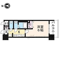 ヴィラ七条西洞院 1Kの間取図画像