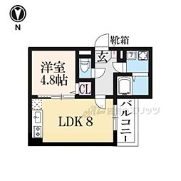 パークハウス桂川 1LDKの間取図画像