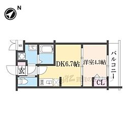MJC京都EsTRUTH 1DKの間取図画像