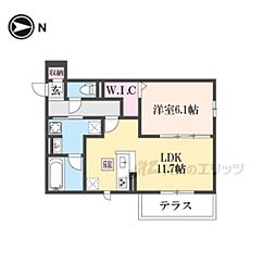 HERMANOSDELESPACIO 1LDKの間取図画像
