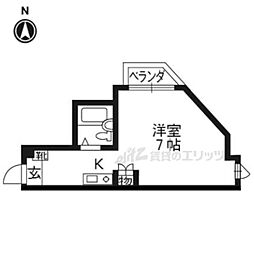 グレイス寺田 1Kの間取図画像