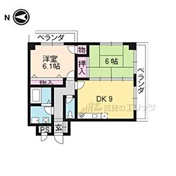 メゾン桂川 2LDKの間取図画像