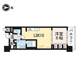 ザ・京都レジデンス四条河原町 1LDKの間取図画像