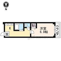 リバーサイド墨染 1Kの間取図画像