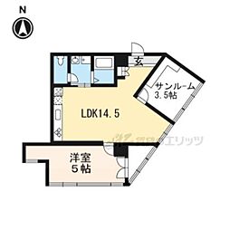 グランコルベール西院 1LDKの間取図画像