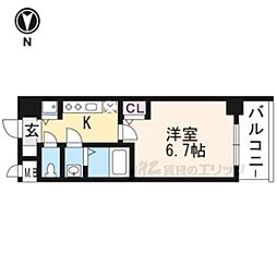 サムティ京都西大路 1Kの間取図画像