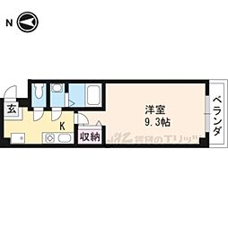 パインフレンズ 1Kの間取図画像