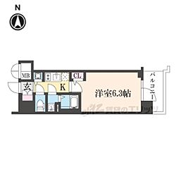 エスリード京都吉祥院 ヴィーナ 1Kの間取図画像