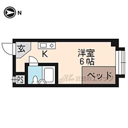 ハイツくすのき ワンルームの間取図画像