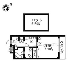 メゾン・マリゼッタ2 1Kの間取図画像