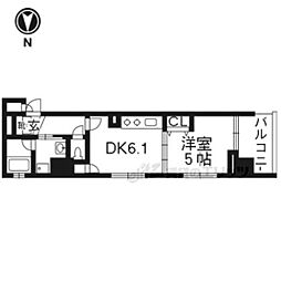 ベラジオ京都西大路 1DKの間取図画像