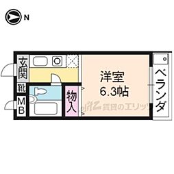 森マンション7 1Kの間取図画像