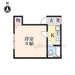 オガタハウス 1Kの間取図画像