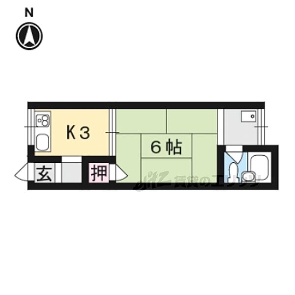 京屋ハイツ 101｜京都府京都市中京区壬生梛ノ宮町(賃貸アパート1K・1階・20.00㎡)の写真 その2