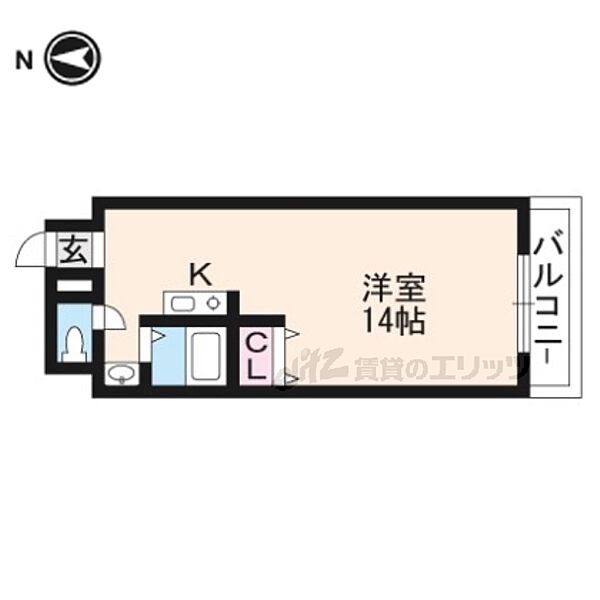 京都府京都市右京区西院矢掛町(賃貸マンション1R・3階・28.00㎡)の写真 その2