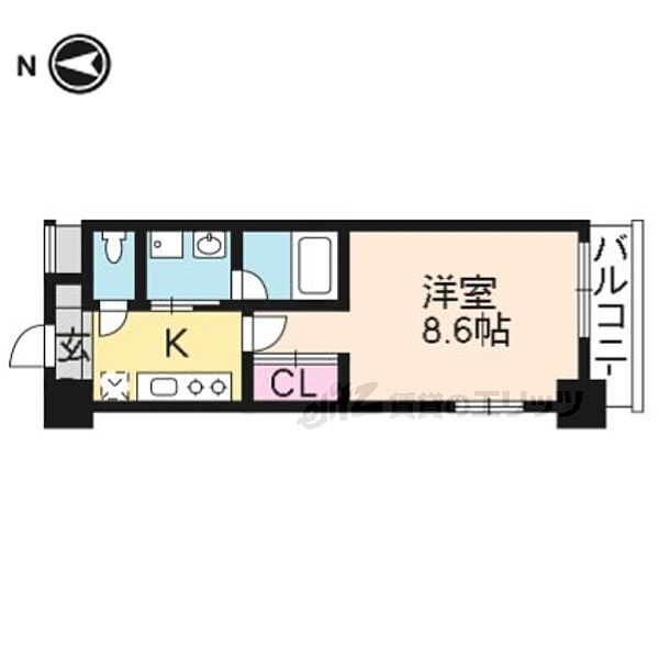 アミティエ山科 605｜京都府京都市山科区御陵中内町(賃貸マンション1K・6階・28.80㎡)の写真 その2