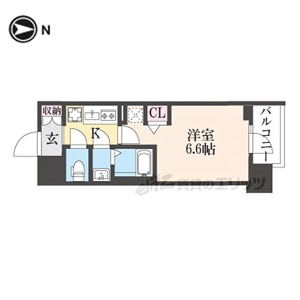 京都府京都市南区東九条西岩本町(賃貸マンション1K・8階・22.29㎡)の写真 その2