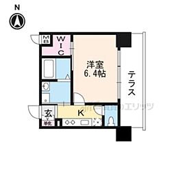 プレサンスTHEKYOTO東福寺WEST 1Kの間取図画像