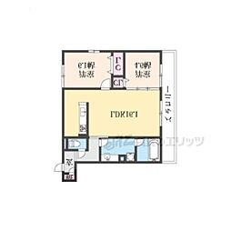 クレリアB棟 1階2LDKの間取り