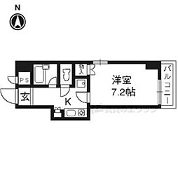 エステムコート御所南 1Kの間取図画像