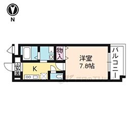 ZEST32 1Kの間取図画像