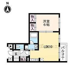 第二下堤谷口マンション 1LDKの間取図画像