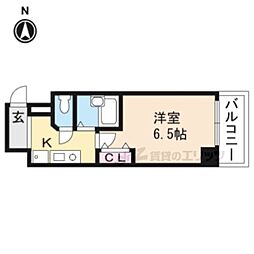 プレサンス京都烏丸御池 1Kの間取図画像