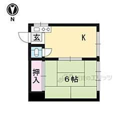 柴田荘 1Kの間取図画像