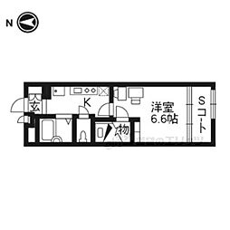 レオパレス御池 1Kの間取図画像