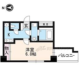 楽slieu 1Kの間取図画像