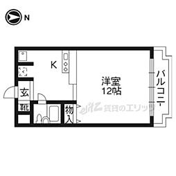メゾン・ド・リビエール 1Kの間取図画像