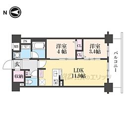 STANDZ西院 2LDKの間取図画像