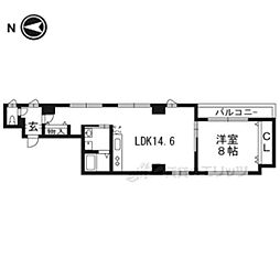 わびすけビル 1LDKの間取図画像