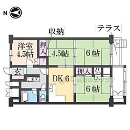 山科南団地E棟 4DKの間取図画像