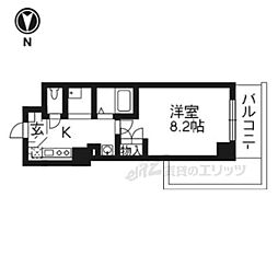 マインズ・コム四条大宮 1Kの間取図画像