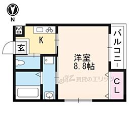 京OHBU3 1Kの間取図画像