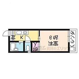 久保ハイツ 1Kの間取図画像