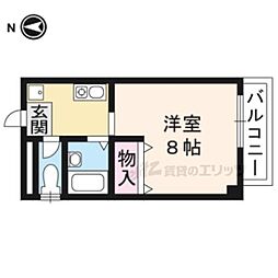 アルテハイム桂 1Kの間取図画像