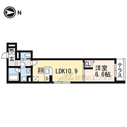 シャーメゾン京都朱雀 1LDKの間取図画像