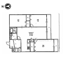 EMINAS北白川 3LDKの間取図画像